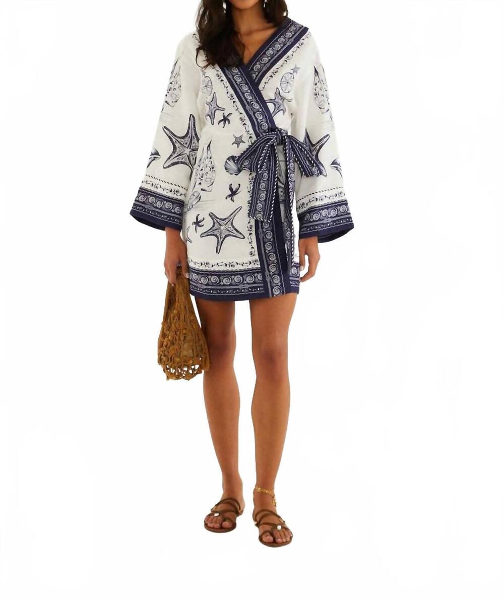 NEW FARM RIO coast scarf mini dress in off white
